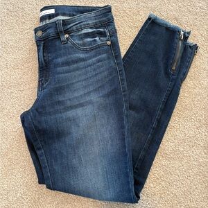 KanCan Dark Wash Ankle Jeans with Zipper Detail